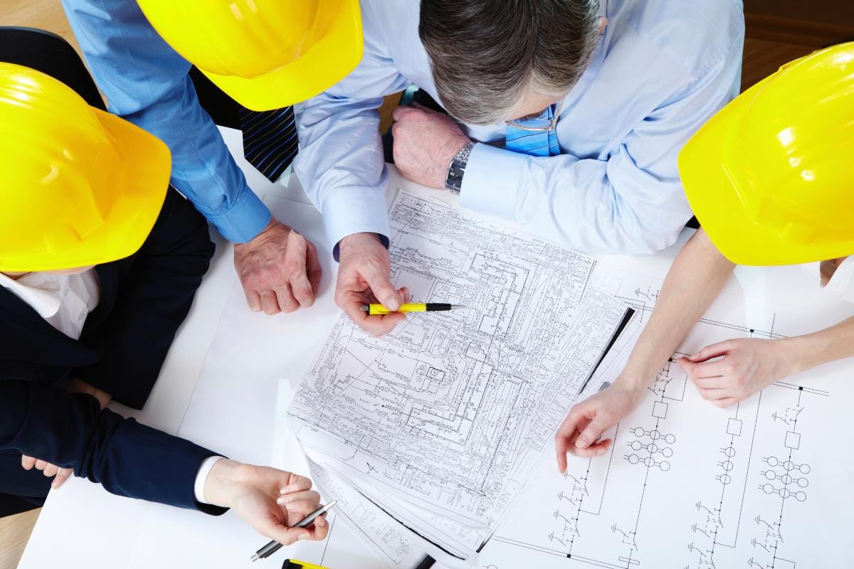 Engineering team working